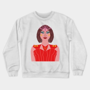 Space Girl with Stars & Makeup Crewneck Sweatshirt